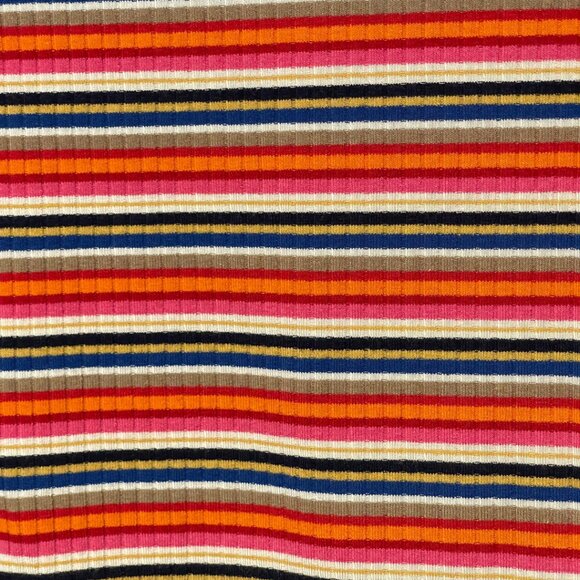 Lush Y2K Style Ringer Top Womens Size M Multicolor Striped Easy Casual Stretch - Picture 3 of 9